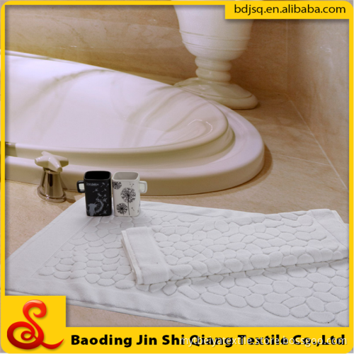 custom design 100% cotton washable white bath mat with logo